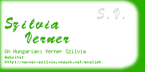 szilvia verner business card